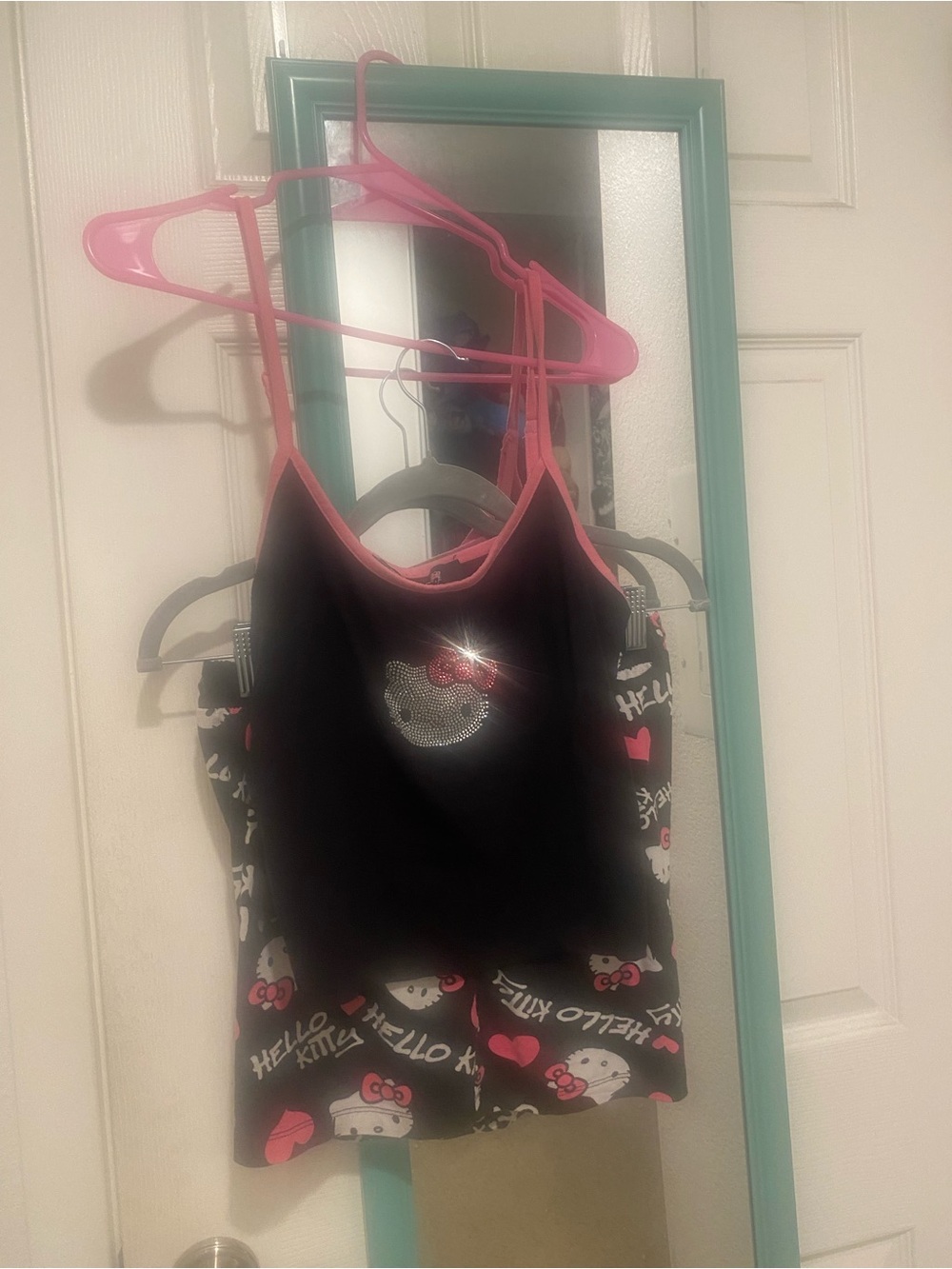 Forever 21 Black & Pink Hello Kitty Sleep Tank and Shorts Set